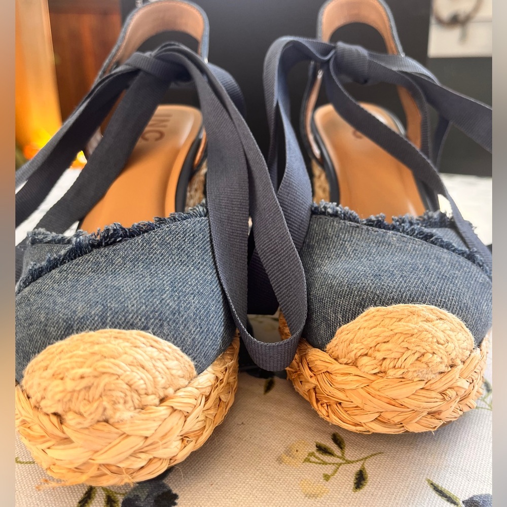 INC espadrilles size 6.5
Made for Macy’s
Moniqueef Denim, 6.5 M
4” heel - Picture 2 of 6
